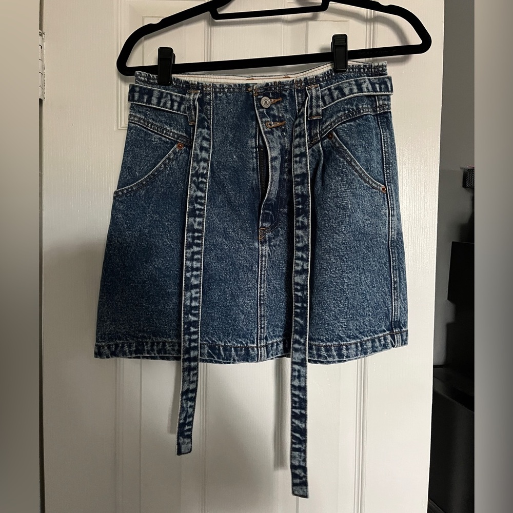Denim Tie Skirt